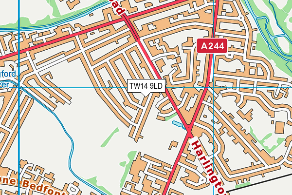 TW14 9LD map - OS VectorMap District (Ordnance Survey)