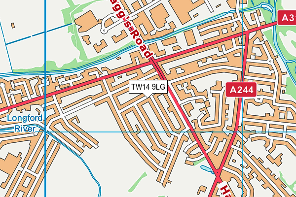 TW14 9LG map - OS VectorMap District (Ordnance Survey)