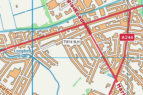 TW14 9LH map - OS VectorMap District (Ordnance Survey)