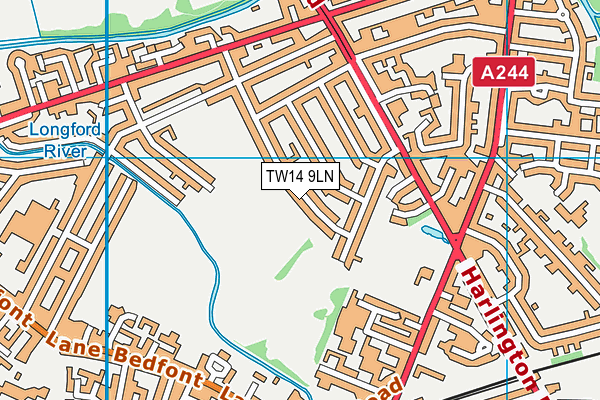 TW14 9LN map - OS VectorMap District (Ordnance Survey)
