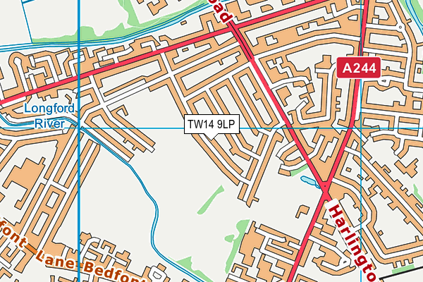 TW14 9LP map - OS VectorMap District (Ordnance Survey)