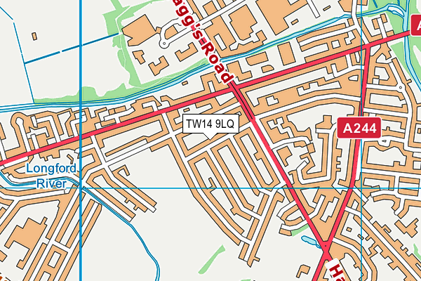 TW14 9LQ map - OS VectorMap District (Ordnance Survey)