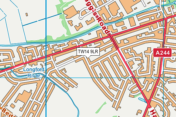 TW14 9LR map - OS VectorMap District (Ordnance Survey)