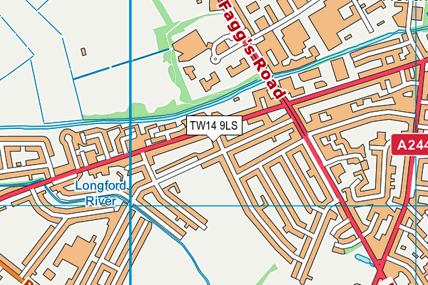 TW14 9LS map - OS VectorMap District (Ordnance Survey)
