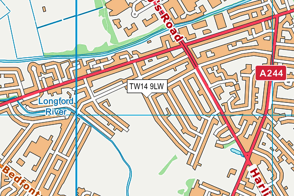 TW14 9LW map - OS VectorMap District (Ordnance Survey)