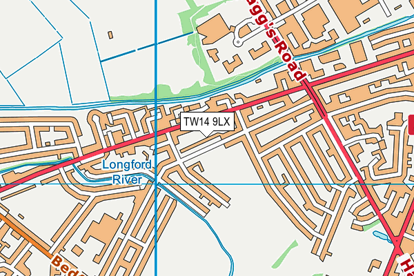 TW14 9LX map - OS VectorMap District (Ordnance Survey)