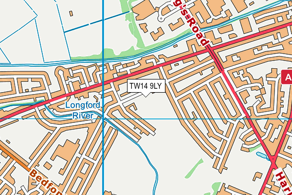 TW14 9LY map - OS VectorMap District (Ordnance Survey)