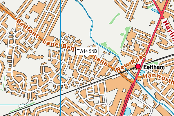 TW14 9NB map - OS VectorMap District (Ordnance Survey)