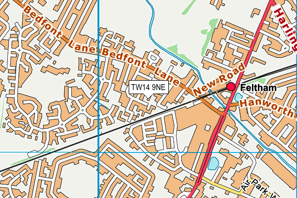 TW14 9NE map - OS VectorMap District (Ordnance Survey)