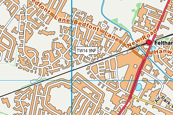 TW14 9NF map - OS VectorMap District (Ordnance Survey)