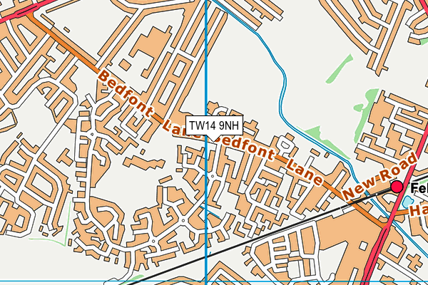 TW14 9NH map - OS VectorMap District (Ordnance Survey)