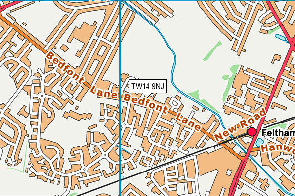 TW14 9NJ map - OS VectorMap District (Ordnance Survey)