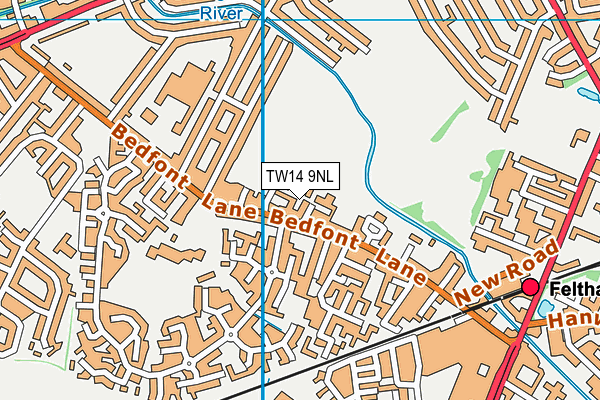 TW14 9NL map - OS VectorMap District (Ordnance Survey)