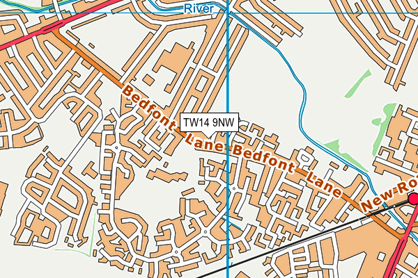 TW14 9NW map - OS VectorMap District (Ordnance Survey)