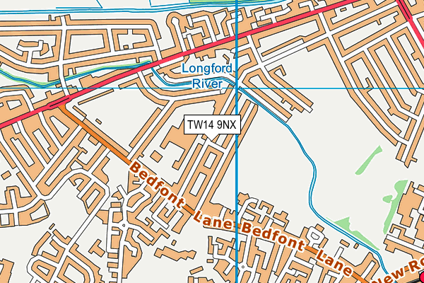 TW14 9NX map - OS VectorMap District (Ordnance Survey)