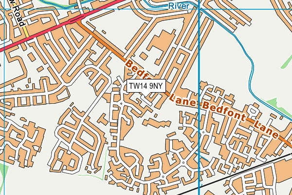 TW14 9NY map - OS VectorMap District (Ordnance Survey)