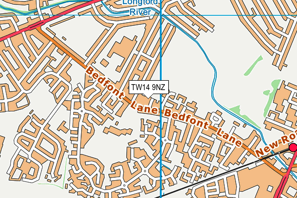 TW14 9NZ map - OS VectorMap District (Ordnance Survey)