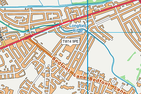 Rivers Academy West London map (TW14 9PE) - OS VectorMap District (Ordnance Survey)