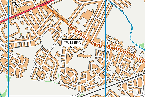 TW14 9PG map - OS VectorMap District (Ordnance Survey)