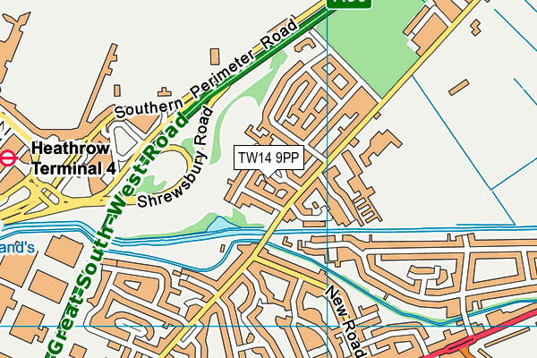 TW14 9PP map - OS VectorMap District (Ordnance Survey)