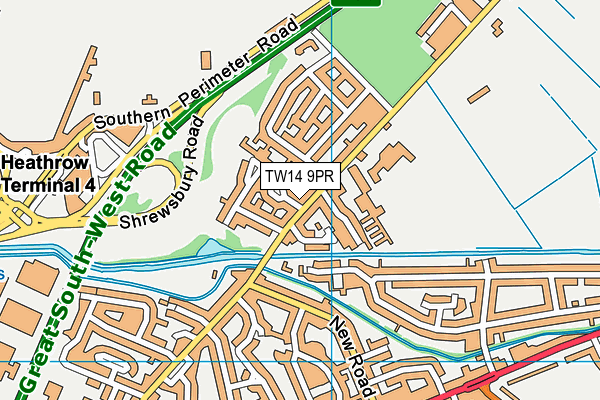 TW14 9PR map - OS VectorMap District (Ordnance Survey)