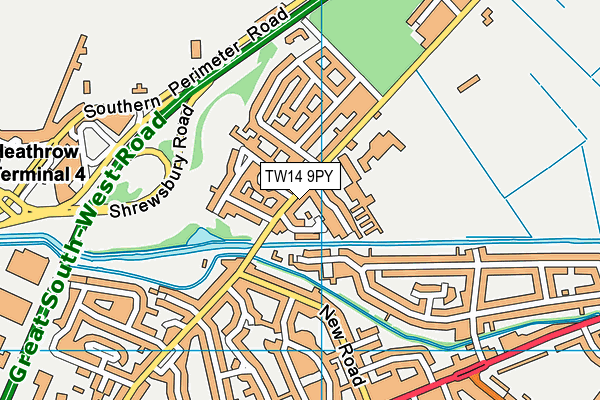 TW14 9PY map - OS VectorMap District (Ordnance Survey)