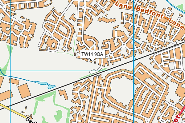 TW14 9QA map - OS VectorMap District (Ordnance Survey)