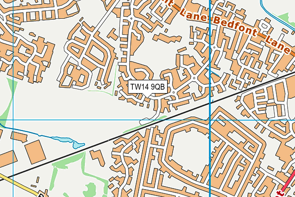 TW14 9QB map - OS VectorMap District (Ordnance Survey)