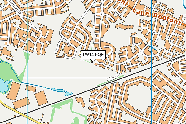 TW14 9QF map - OS VectorMap District (Ordnance Survey)