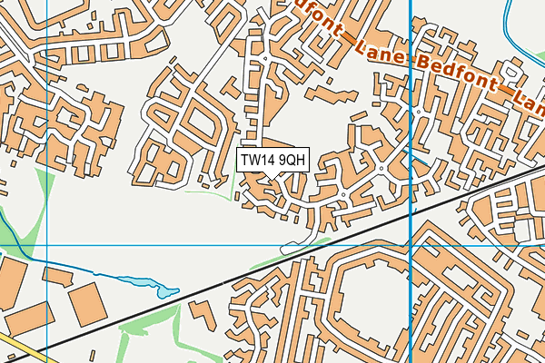 TW14 9QH map - OS VectorMap District (Ordnance Survey)