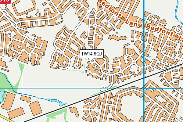 TW14 9QJ map - OS VectorMap District (Ordnance Survey)