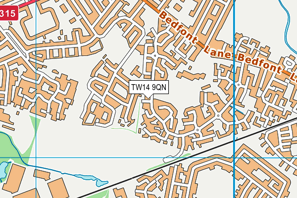 TW14 9QN map - OS VectorMap District (Ordnance Survey)