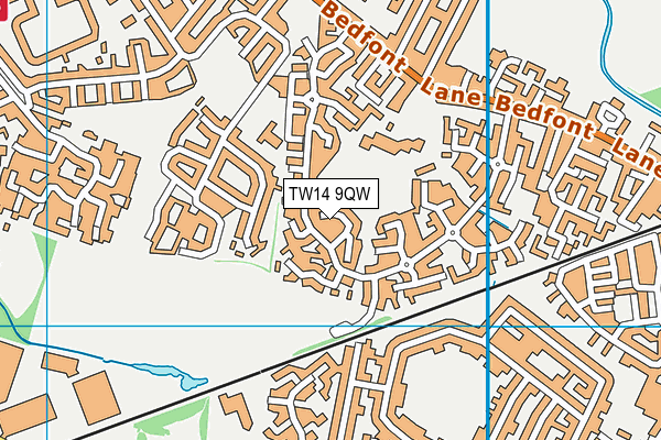 TW14 9QW map - OS VectorMap District (Ordnance Survey)