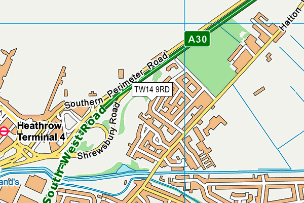 TW14 9RD map - OS VectorMap District (Ordnance Survey)