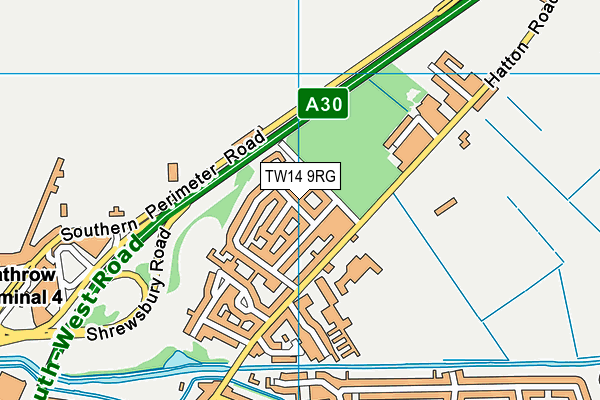 TW14 9RG map - OS VectorMap District (Ordnance Survey)