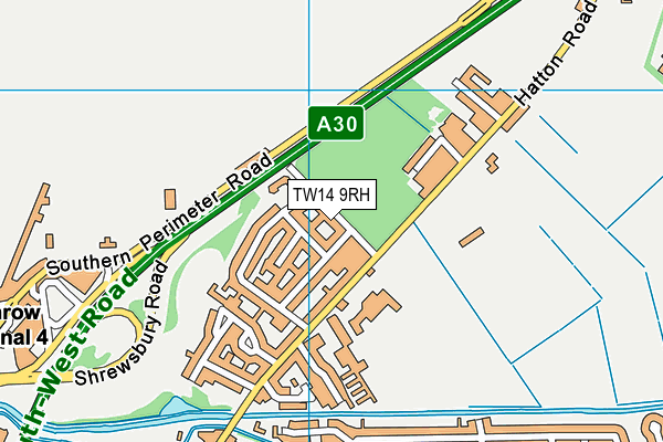 TW14 9RH map - OS VectorMap District (Ordnance Survey)
