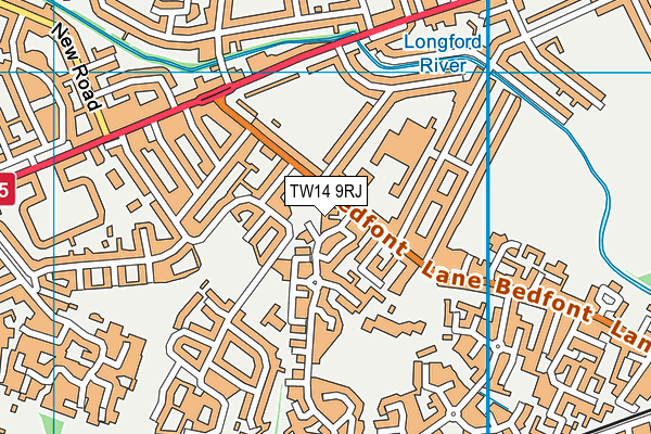 TW14 9RJ map - OS VectorMap District (Ordnance Survey)