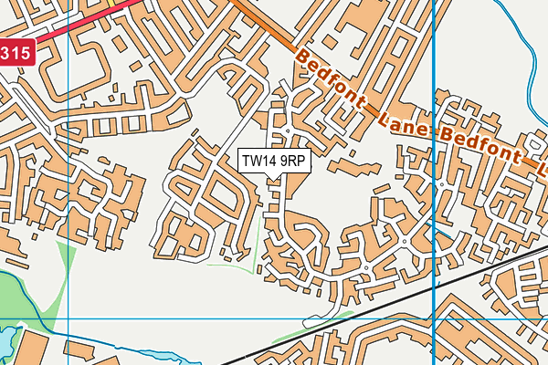 TW14 9RP map - OS VectorMap District (Ordnance Survey)