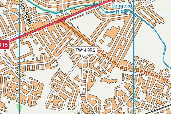 TW14 9RS map - OS VectorMap District (Ordnance Survey)