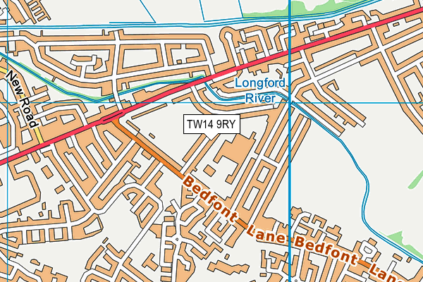 TW14 9RY map - OS VectorMap District (Ordnance Survey)