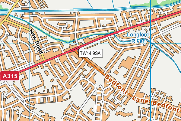TW14 9SA map - OS VectorMap District (Ordnance Survey)