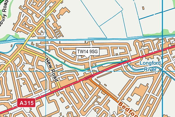 TW14 9SG map - OS VectorMap District (Ordnance Survey)