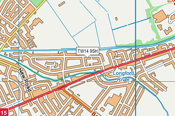 TW14 9SH map - OS VectorMap District (Ordnance Survey)