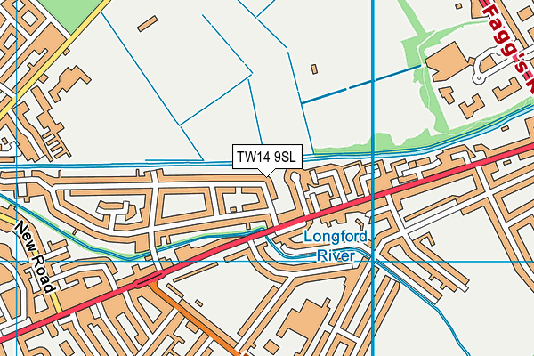 TW14 9SL map - OS VectorMap District (Ordnance Survey)