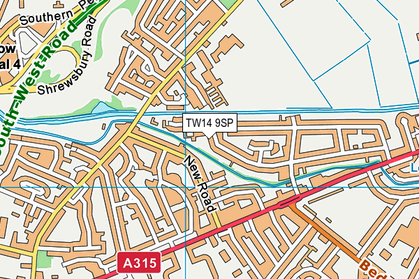 TW14 9SP map - OS VectorMap District (Ordnance Survey)