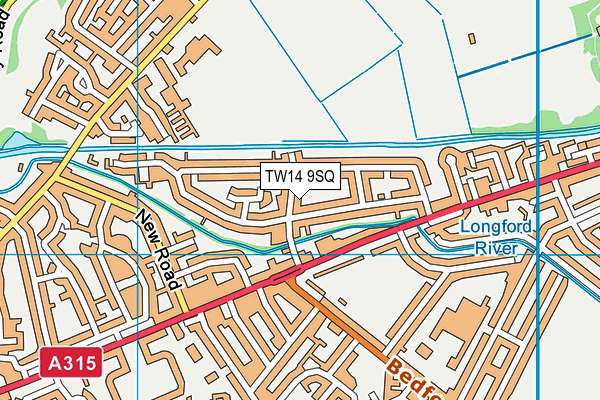 TW14 9SQ map - OS VectorMap District (Ordnance Survey)