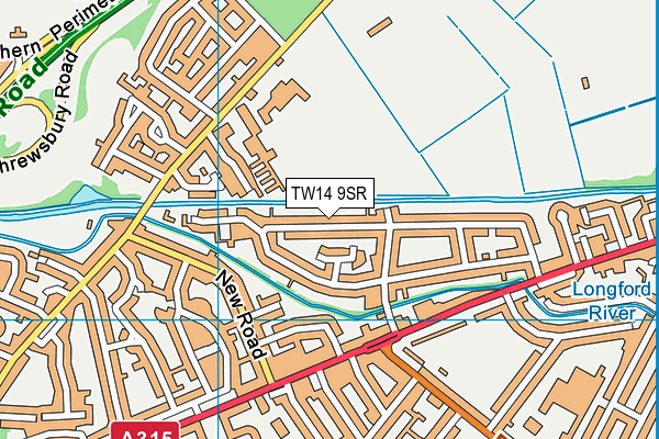 TW14 9SR map - OS VectorMap District (Ordnance Survey)