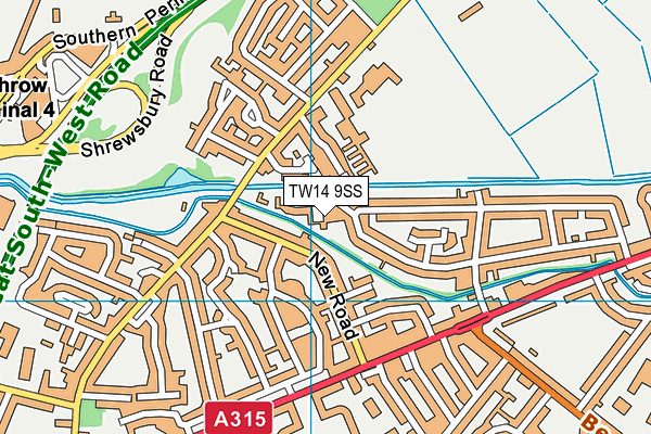 TW14 9SS map - OS VectorMap District (Ordnance Survey)