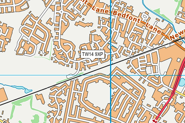 TW14 9XP map - OS VectorMap District (Ordnance Survey)