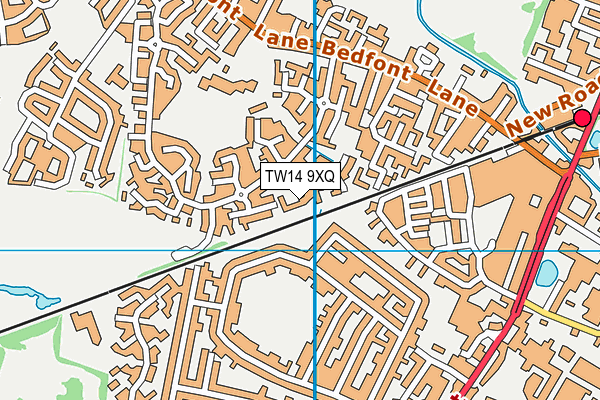 TW14 9XQ map - OS VectorMap District (Ordnance Survey)